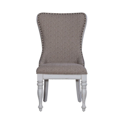 Magnolia Manor - Upholstered Wing Back Side Chair (RTA) - White - Hornell Furniture Outlet