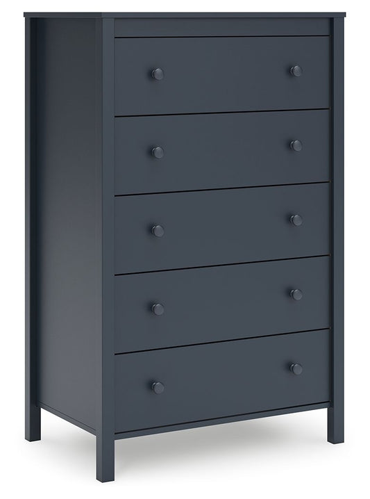 Simmenfort - Navy Blue - Five Drawer Chest - Hornell Furniture Outlet