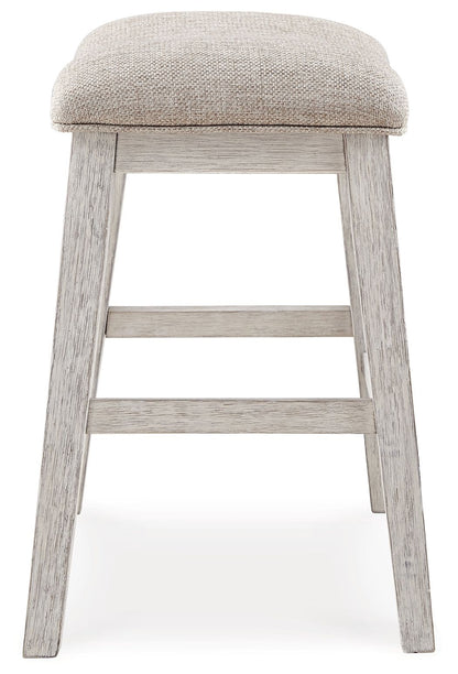 Skempton - Upholstered Stool (Set of 2) - White - Hornell Furniture Outlet