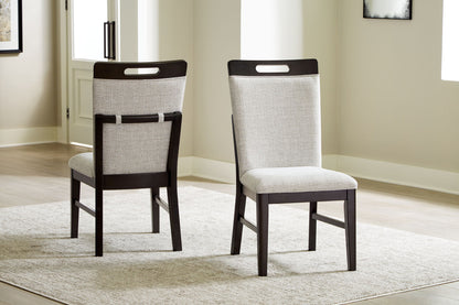 Neymorton - 7 Pc. - Rectangular Extension Table, 6 Side Chairs - Dark Grayish Brown - Hornell Furniture Outlet
