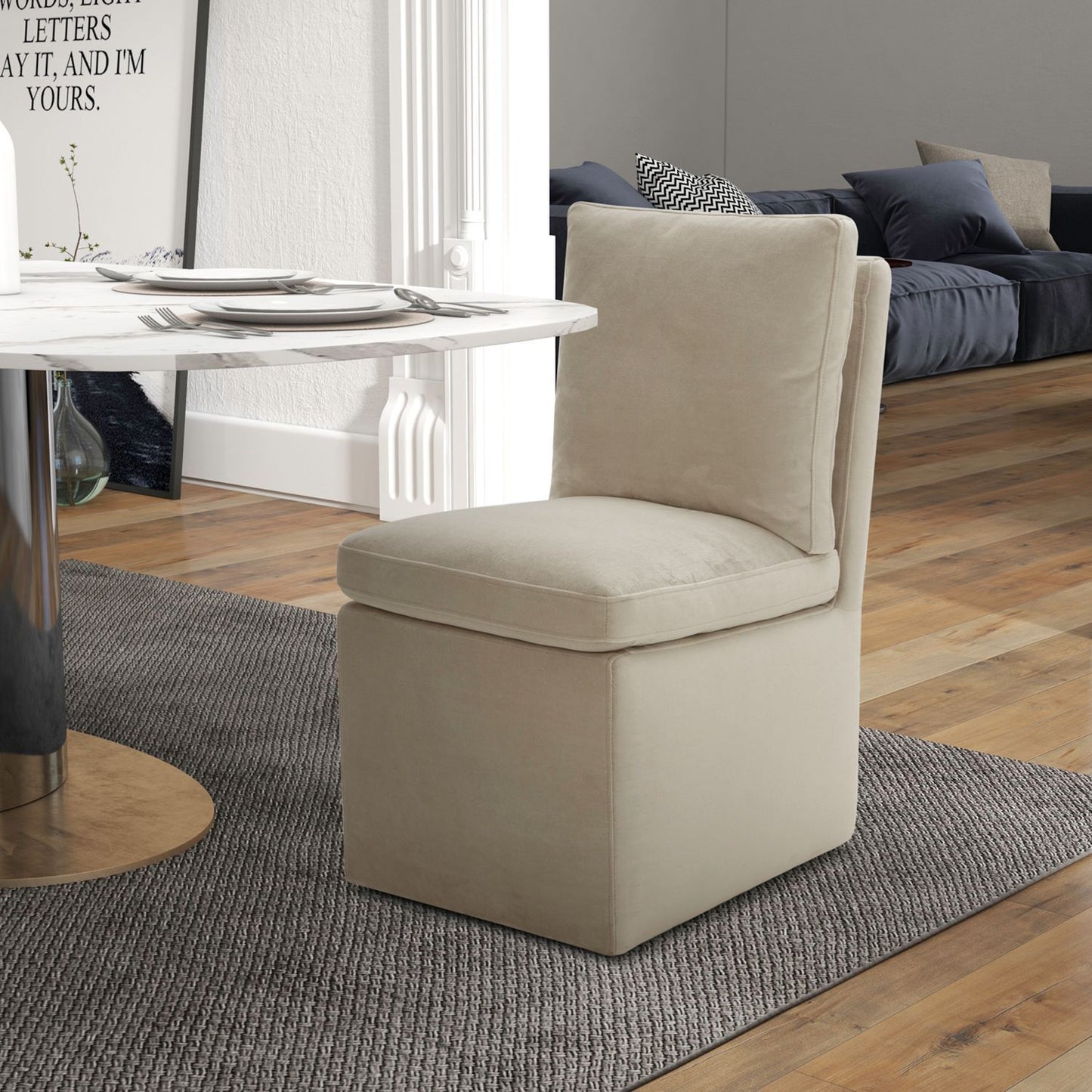 Accent Dining - Accent Dining Chair With Casters - Hornell Furniture Outlet