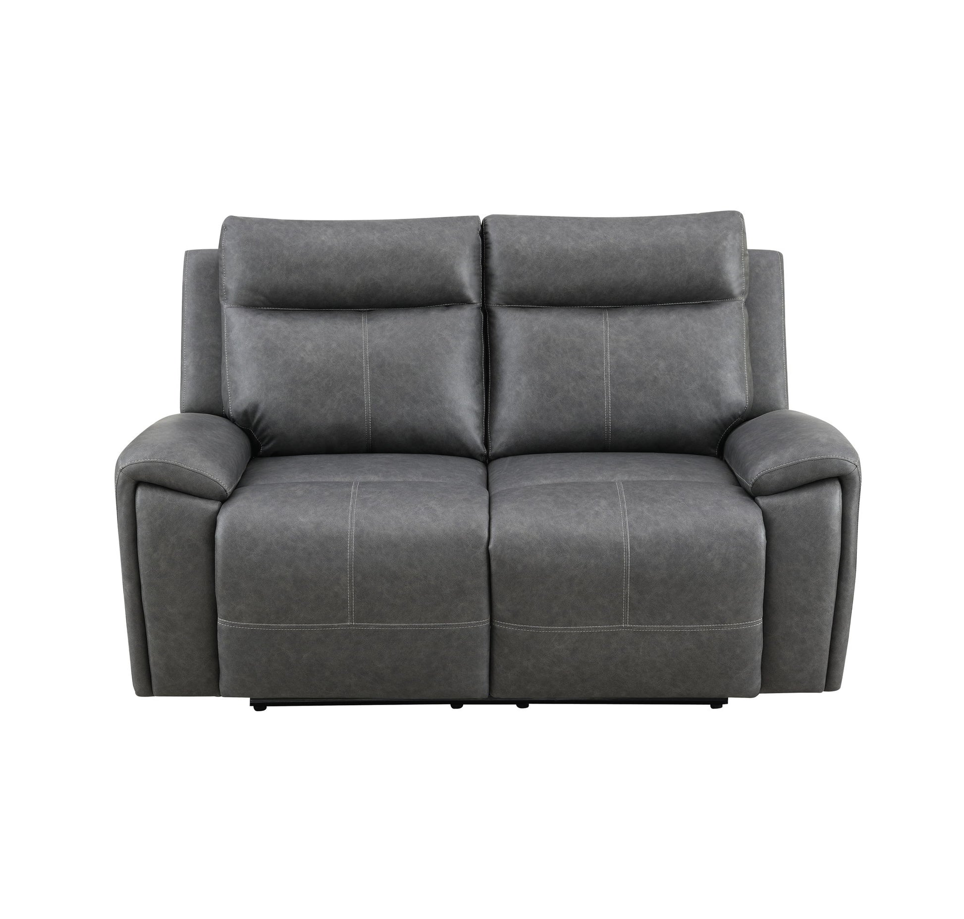 Gaston - Manual Reclining Loveseat - Gray - Hornell Furniture Outlet