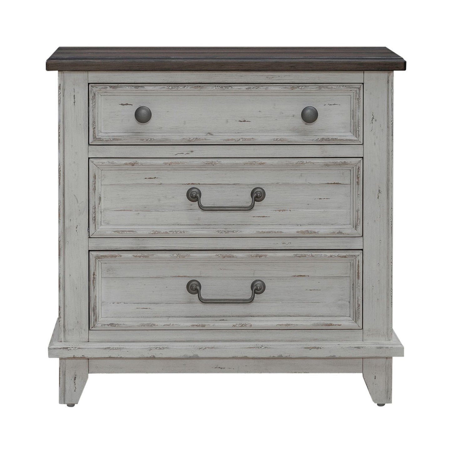 River Place - 3 Drawer Nightstand With Charging Station - White - Hornell Furniture Outlet
