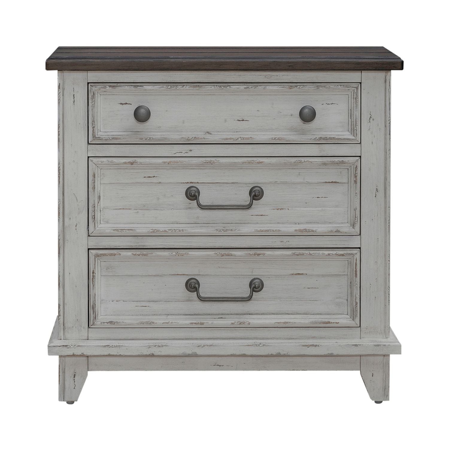 River Place - 3 Drawer Nightstand With Charging Station - White - Hornell Furniture Outlet