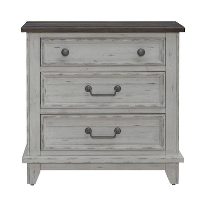 River Place - 3 Drawer Nightstand With Charging Station - White - Hornell Furniture Outlet