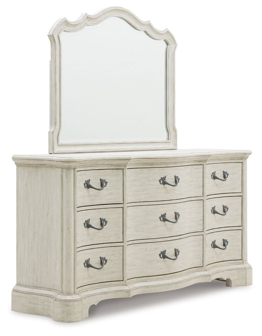 Arlendyne - Antique White - Dresser And Mirror - Hornell Furniture Outlet