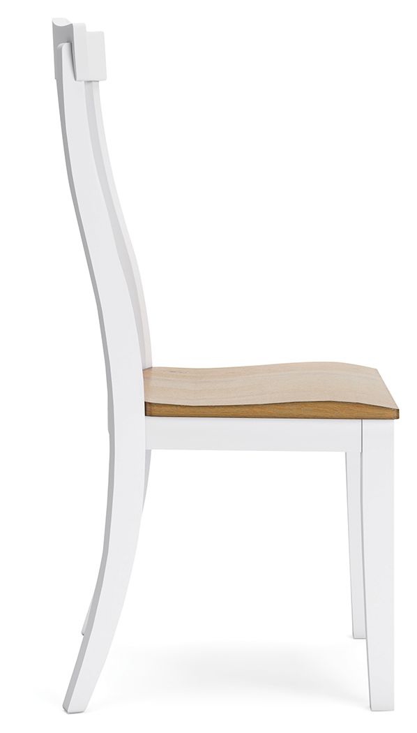 Ashbryn - White / Natural - Dining Room Side Chair (Set of 2) - Hornell Furniture Outlet