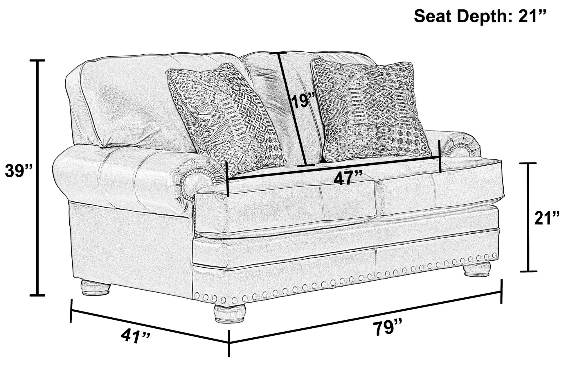 Roberto - Leather Loveseat - Cocoa - Hornell Furniture Outlet