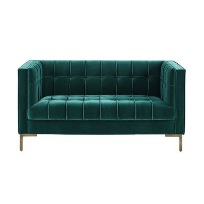 Isaac - Stitch Velvet Loveseat - Hornell Furniture Outlet