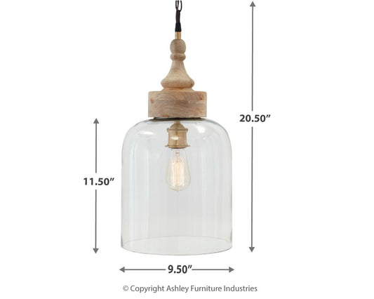 Faiz - Transparent - Glass Pendant Light - Hornell Furniture Outlet