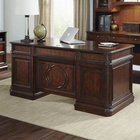 Brayton Manor - Jr Executive Desk - Dark Brown - Hornell Furniture Outlet