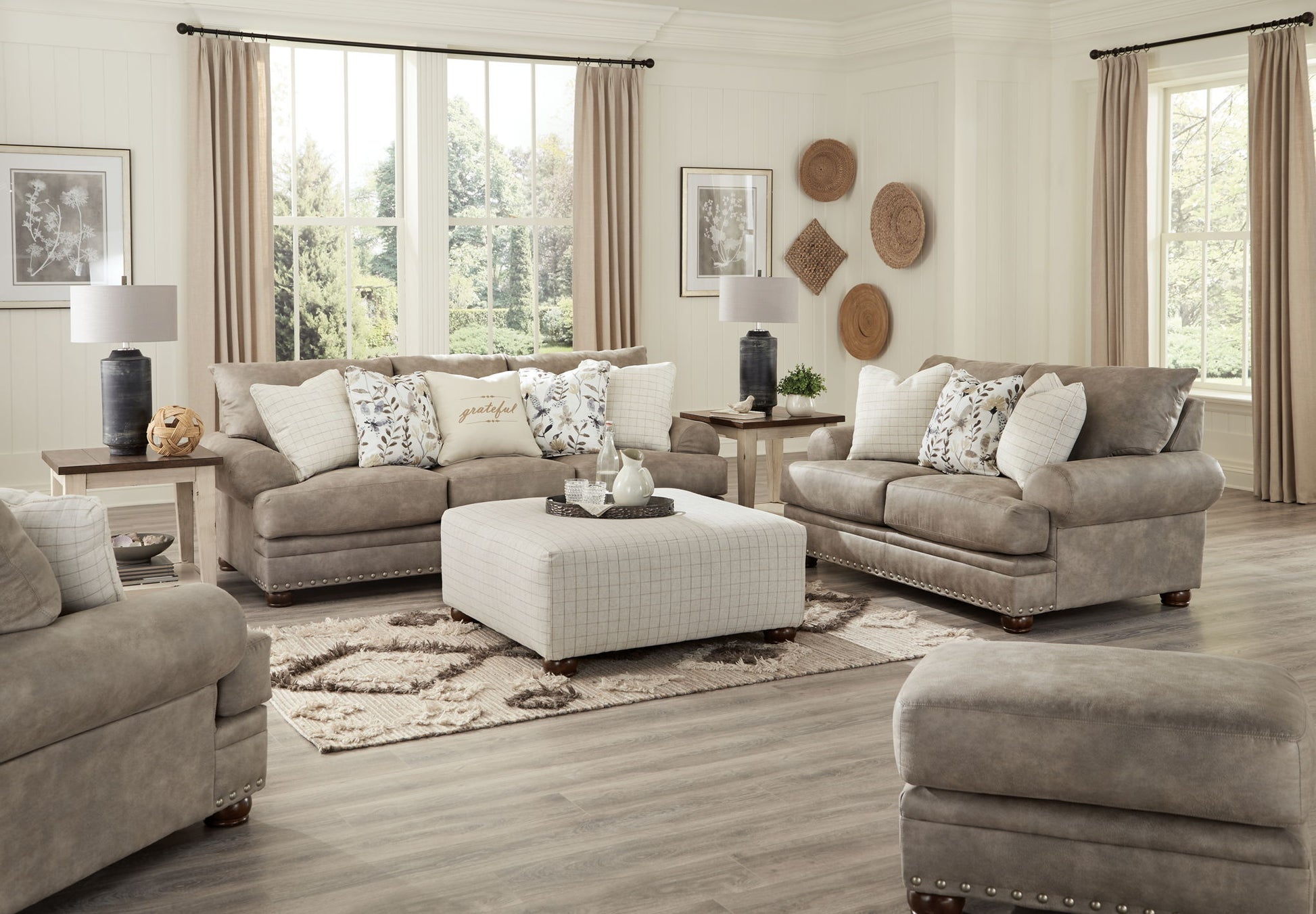 Briarcliff - Loveseat - Pebble - Hornell Furniture Outlet