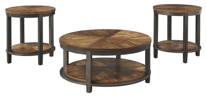 Roybeck - Light Brown / Bronze - Occasional Table Set (Set of 3) - Hornell Furniture Outlet