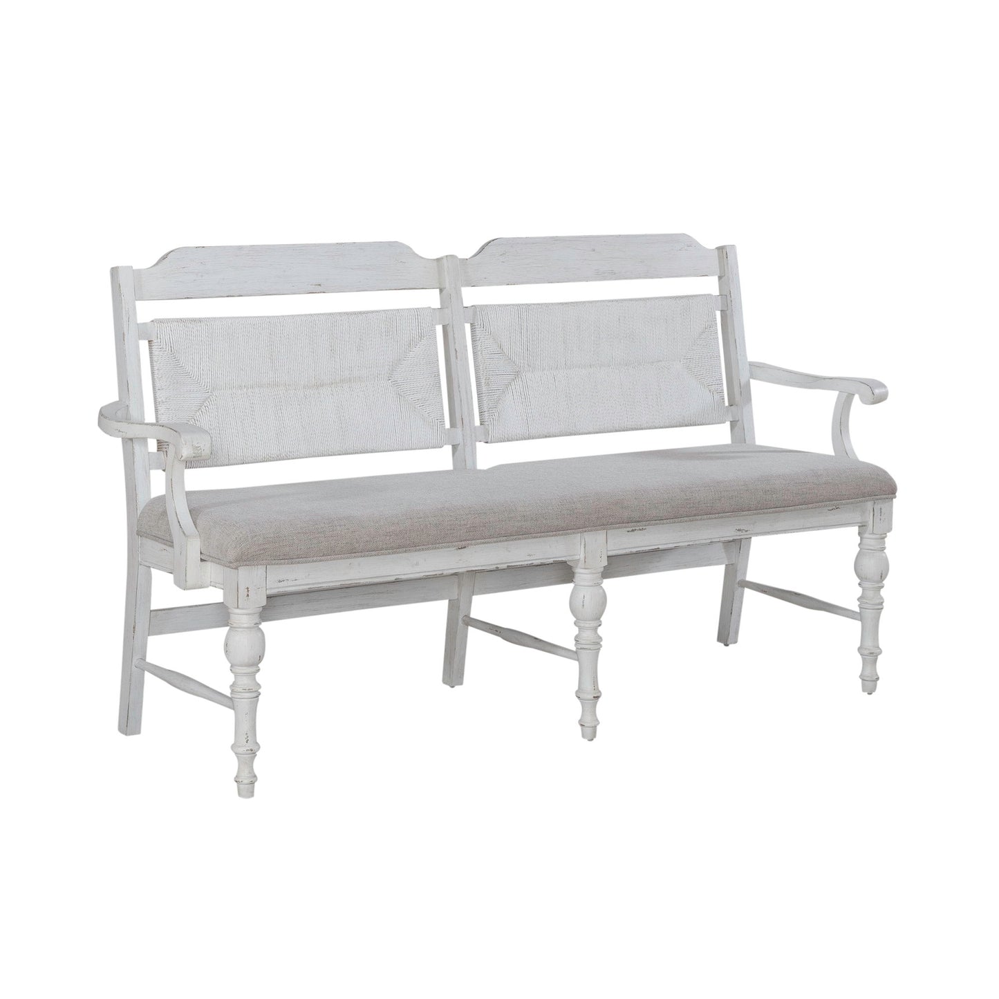River Place - Panel Back Bench (RTA) - White - Hornell Furniture Outlet