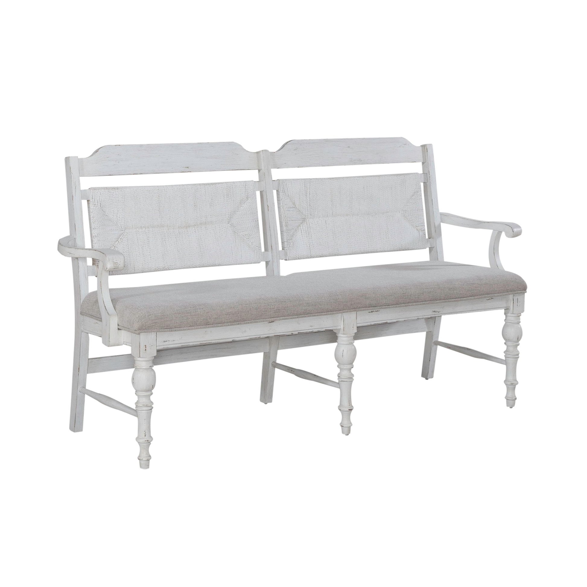 River Place - Panel Back Bench (RTA) - White - Hornell Furniture Outlet