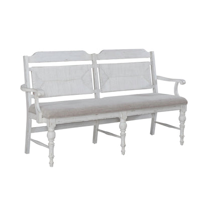 River Place - Panel Back Bench (RTA) - White - Hornell Furniture Outlet