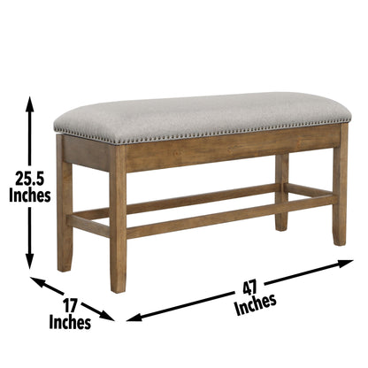 Grayson - Counter Storage Bench With Nailhead - Dark Brown - Hornell Furniture Outlet
