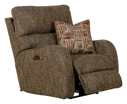 Liam - Power Headrest Power Lay Flat Recliner - Coal - Hornell Furniture Outlet