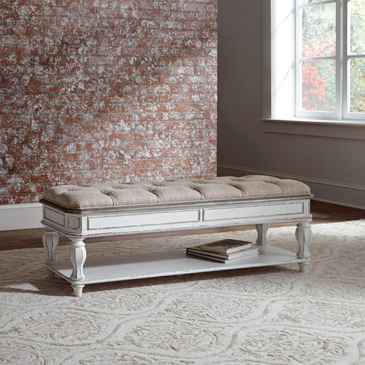 Magnolia Manor - Bed Bench - White - Hornell Furniture Outlet