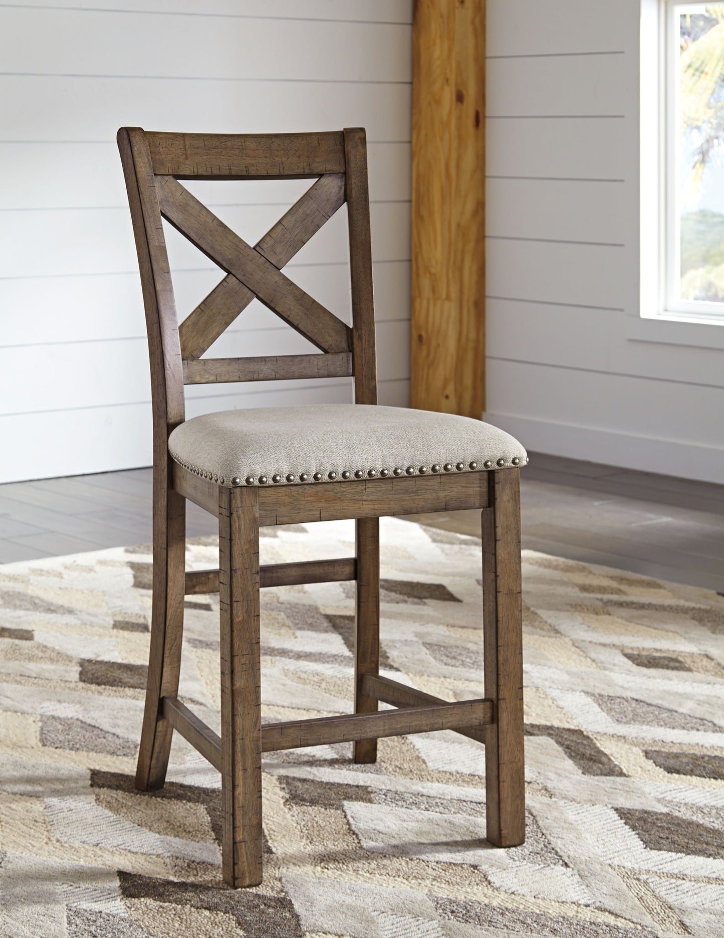 Moriville - Beige - Upholstered Barstool (Set of 2) - Hornell Furniture Outlet