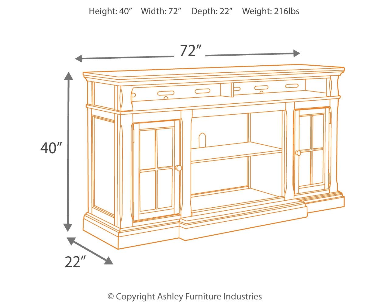 Roddinton - Dark Brown - XL TV Stand w/Fireplace Option - Hornell Furniture Outlet