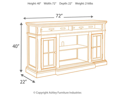 Roddinton - Dark Brown - XL TV Stand w/Fireplace Option - Hornell Furniture Outlet