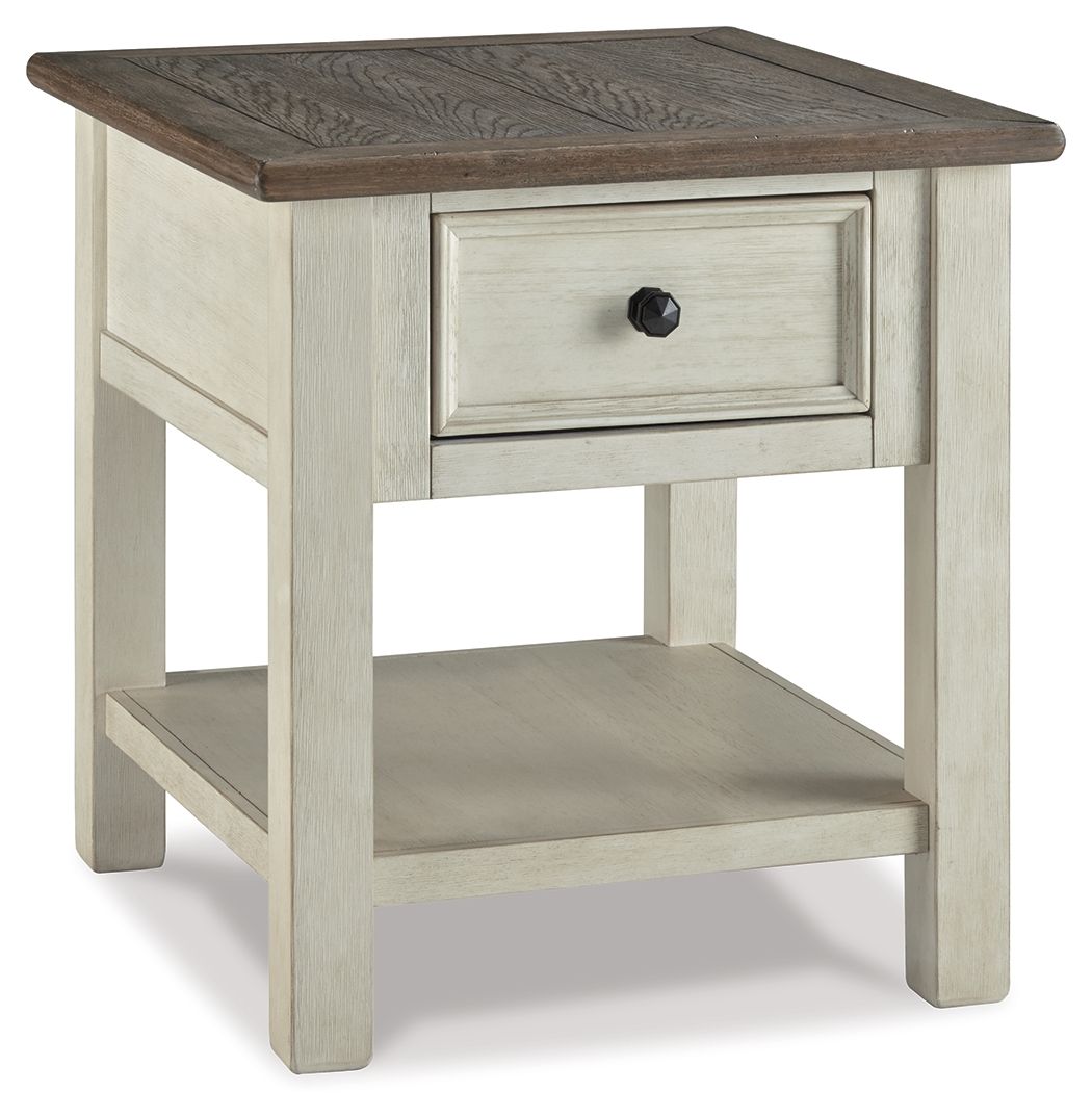 Bolanburg - White / Brown / Beige - Rectangular End Table - Hornell Furniture Outlet