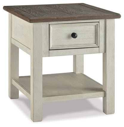 Bolanburg - White / Brown / Beige - Rectangular End Table - Hornell Furniture Outlet