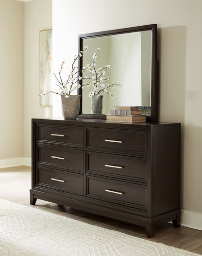 Neymorton - Dark Grayish Brown - Dresser And Mirror - Hornell Furniture Outlet