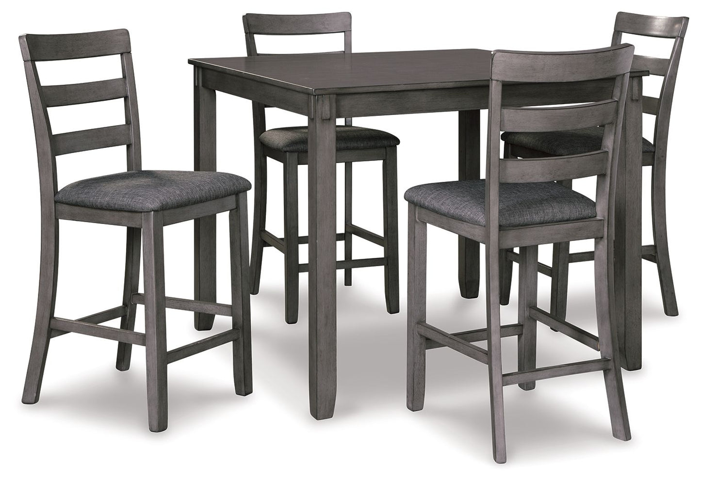Bridson - Square Counter TBL Set (Set of 5) - Gray - Hornell Furniture Outlet