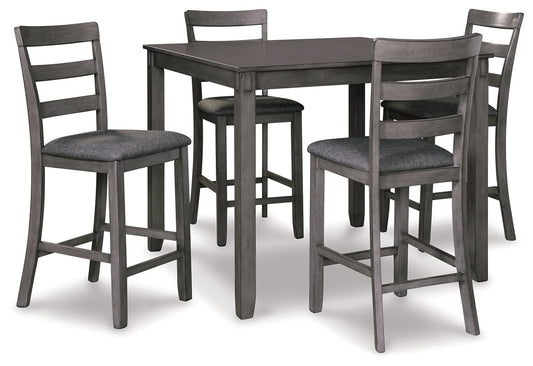 Bridson - Square Counter TBL Set (Set of 5) - Gray - Hornell Furniture Outlet