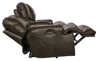 Wembley - Power Headrest With Lumbar Lay Flat Reclining Console Loveseat - Hornell Furniture Outlet