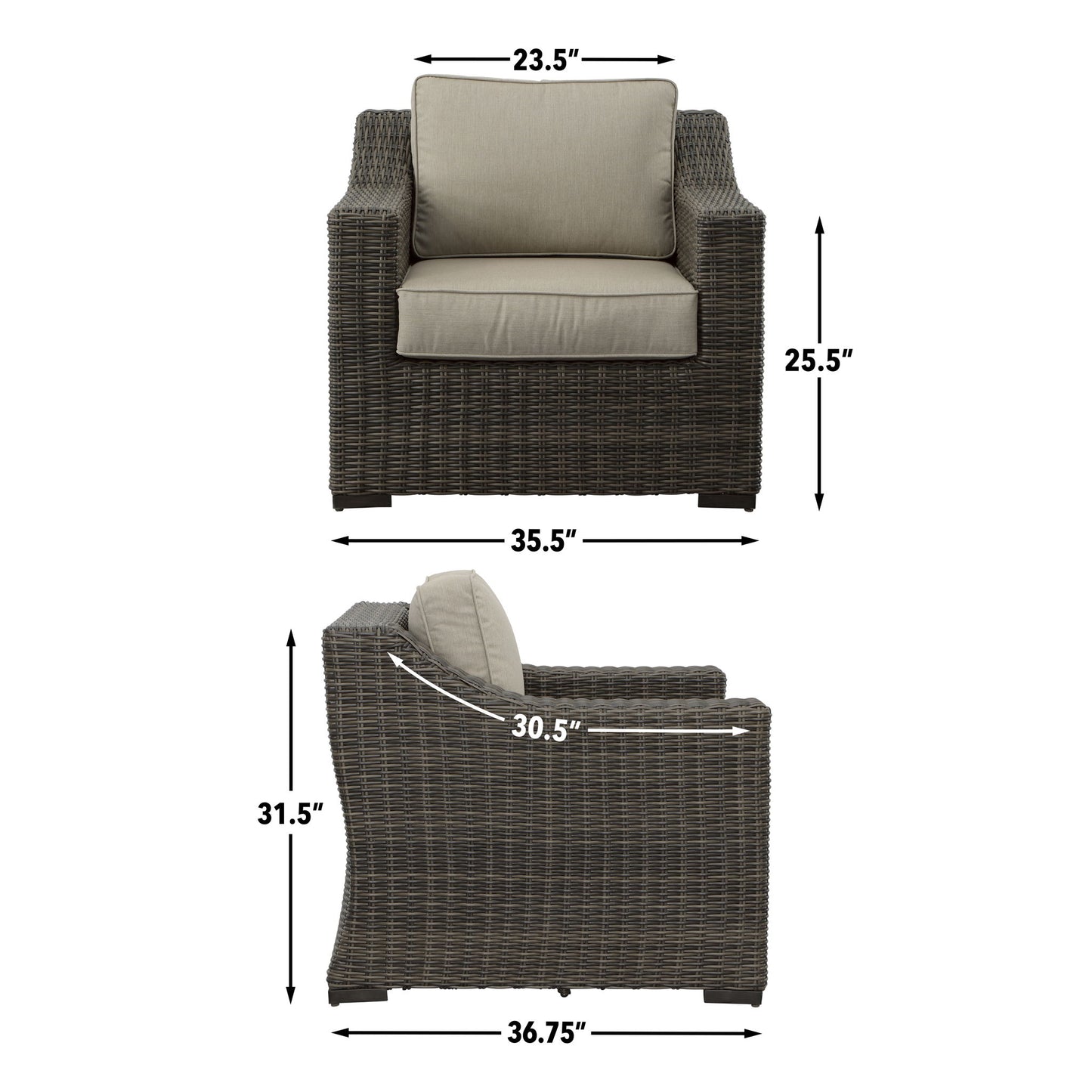 Jones - Outdoor Lounge Chair (Set of 2) - Brown - Hornell Furniture Outlet