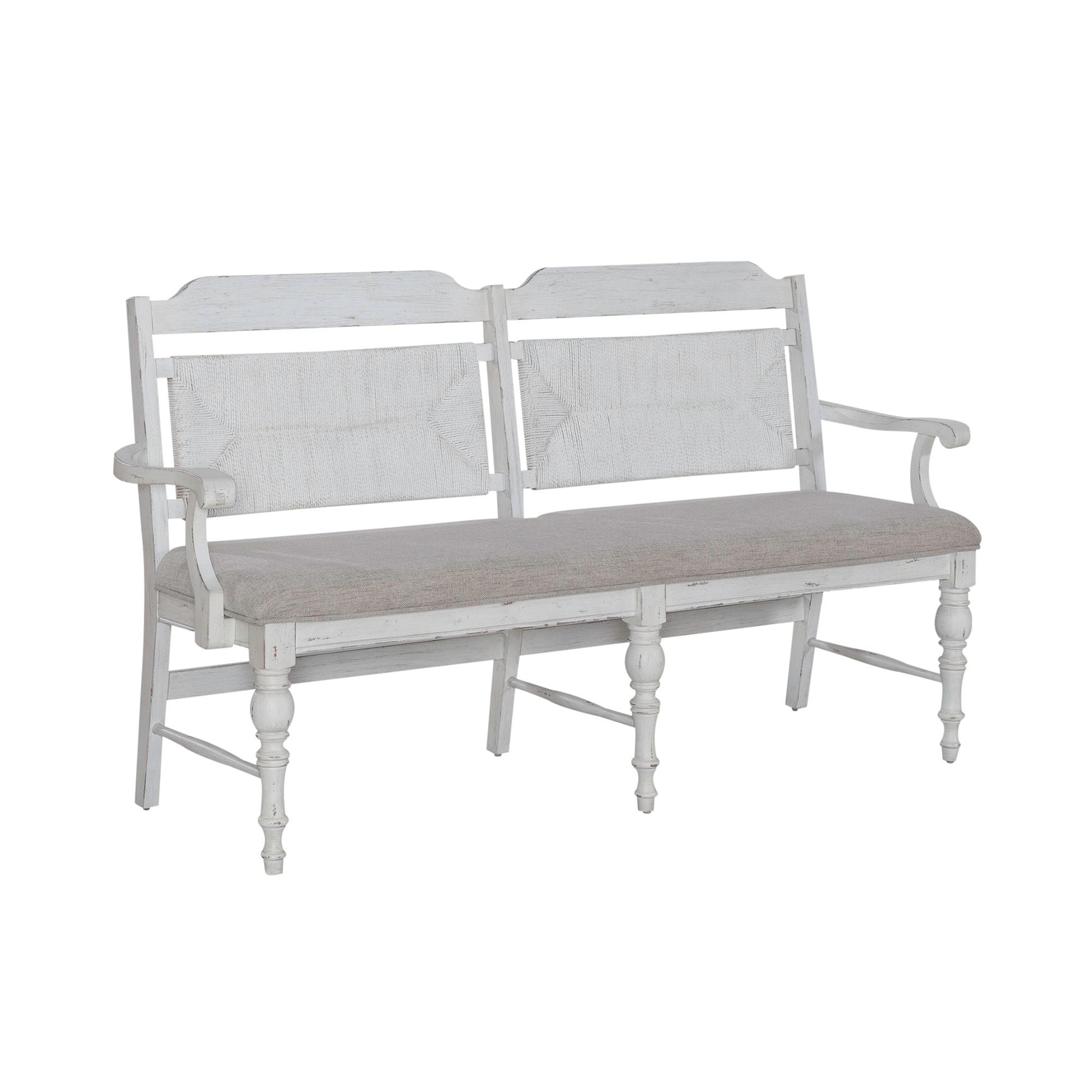 River Place - Panel Back Bench (RTA) - White - Hornell Furniture Outlet
