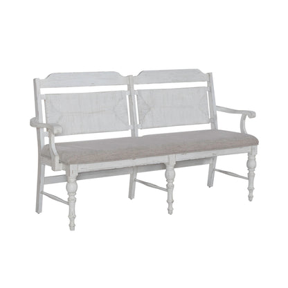 River Place - Panel Back Bench (RTA) - White - Hornell Furniture Outlet