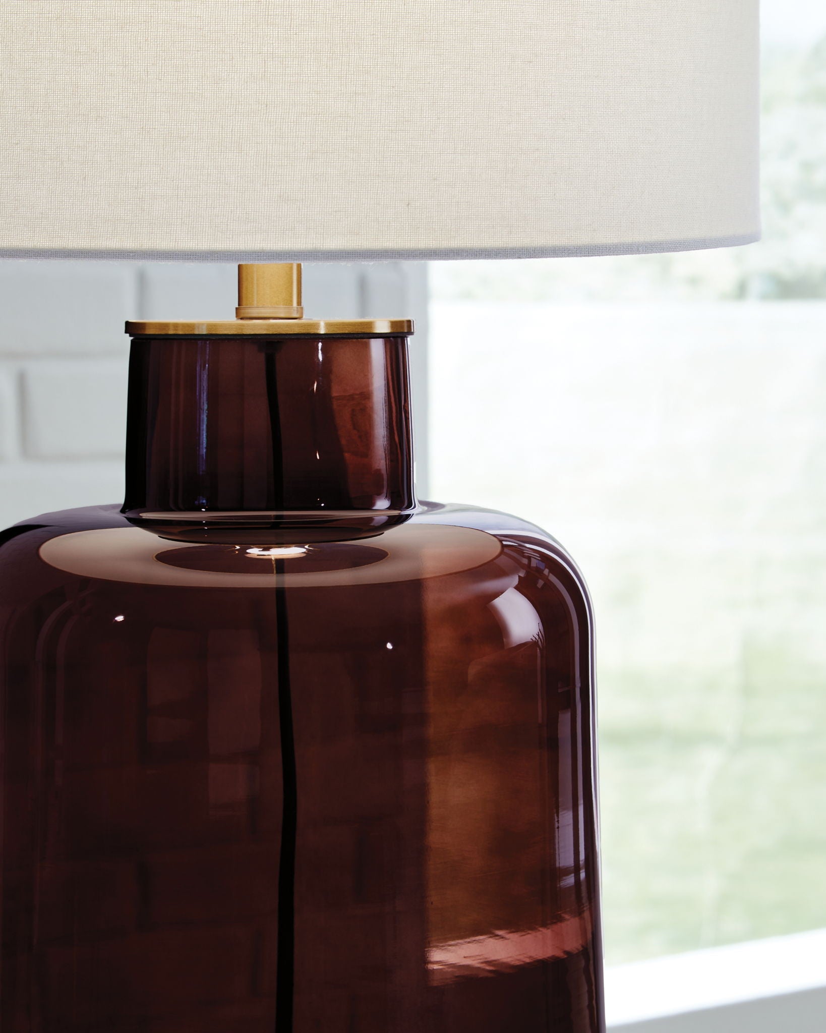 Mette - Brown / Gold Finish - Glass Table Lamp - Hornell Furniture Outlet