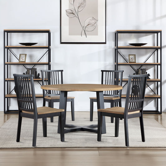 Magnolia - Round Dining Set With Two Tone Table - Hornell Furniture Outlet