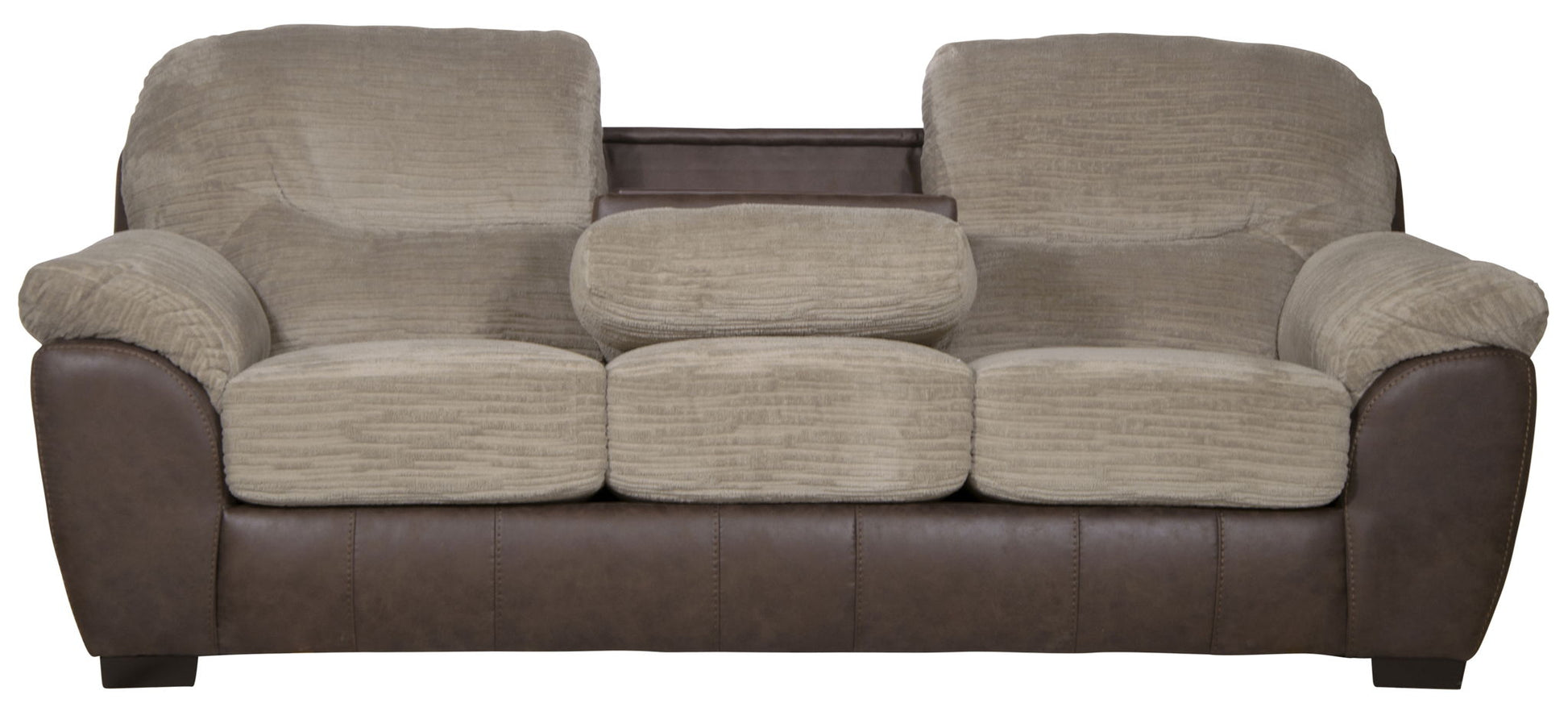 McMahon - Sofa With Drop Down Table - Bark - Hornell Furniture Outlet
