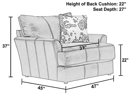 Pavia - Top Grain Italian Leather Chair With Cuddler Cushions - Cocoa - Hornell Furniture Outlet