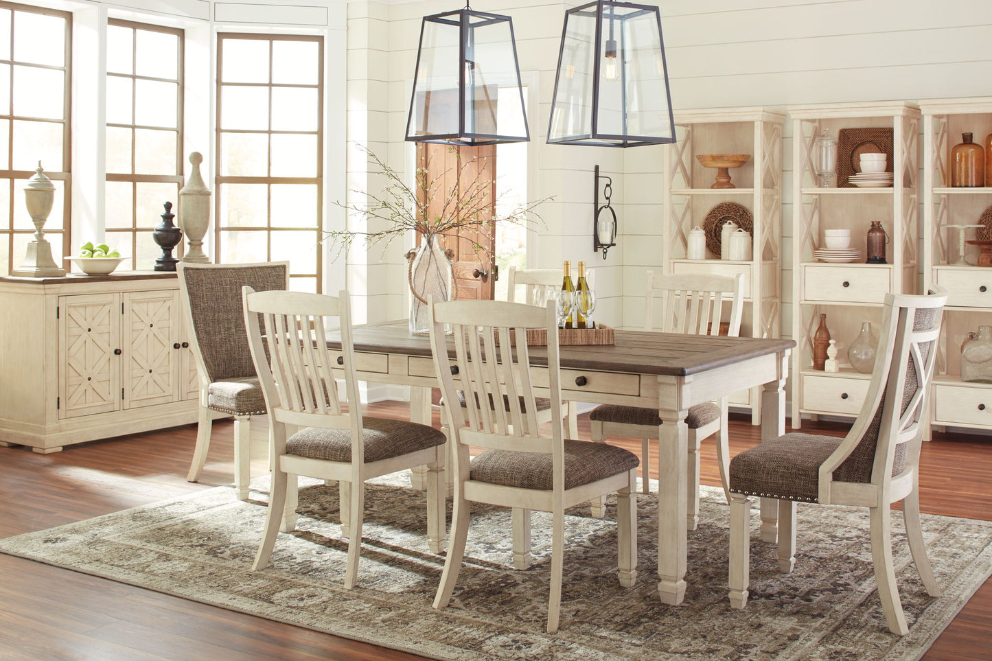 Bolanburg - Dining UPH Side Chair (Set of 2) - Lattice Back - Brown / Beige - Hornell Furniture Outlet