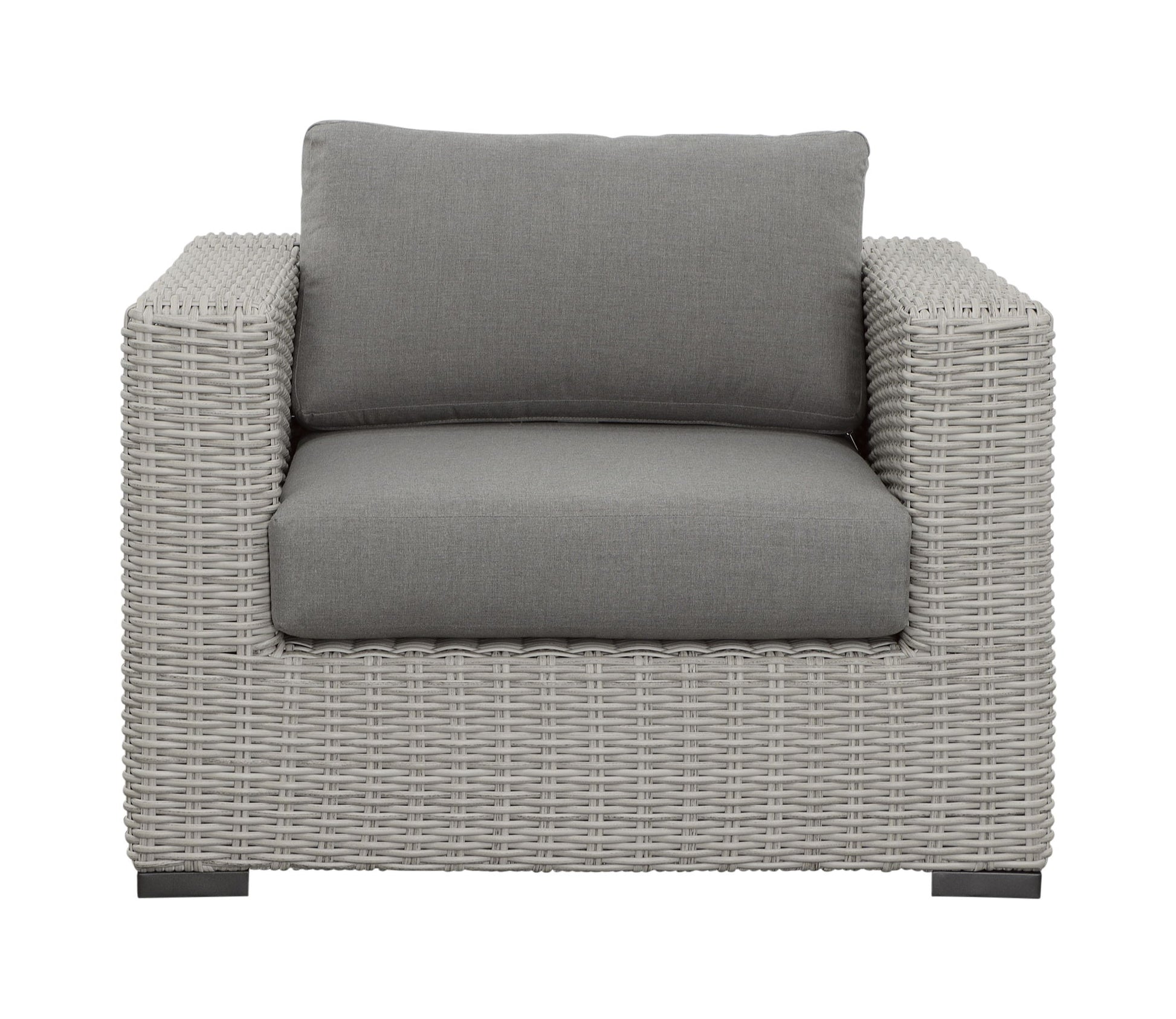 Blakley - Outdoor Lounge Chair (Set of 2) With Half - Round Wicker - Gray - Hornell Furniture Outlet