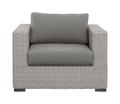 Blakley - Outdoor Lounge Chair (Set of 2) With Half - Round Wicker - Gray - Hornell Furniture Outlet