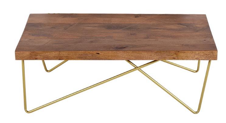Walter - Brass Inlay Cocktail Table - Brown - Hornell Furniture Outlet