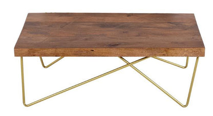 Walter - Brass Inlay Cocktail Table - Brown - Hornell Furniture Outlet