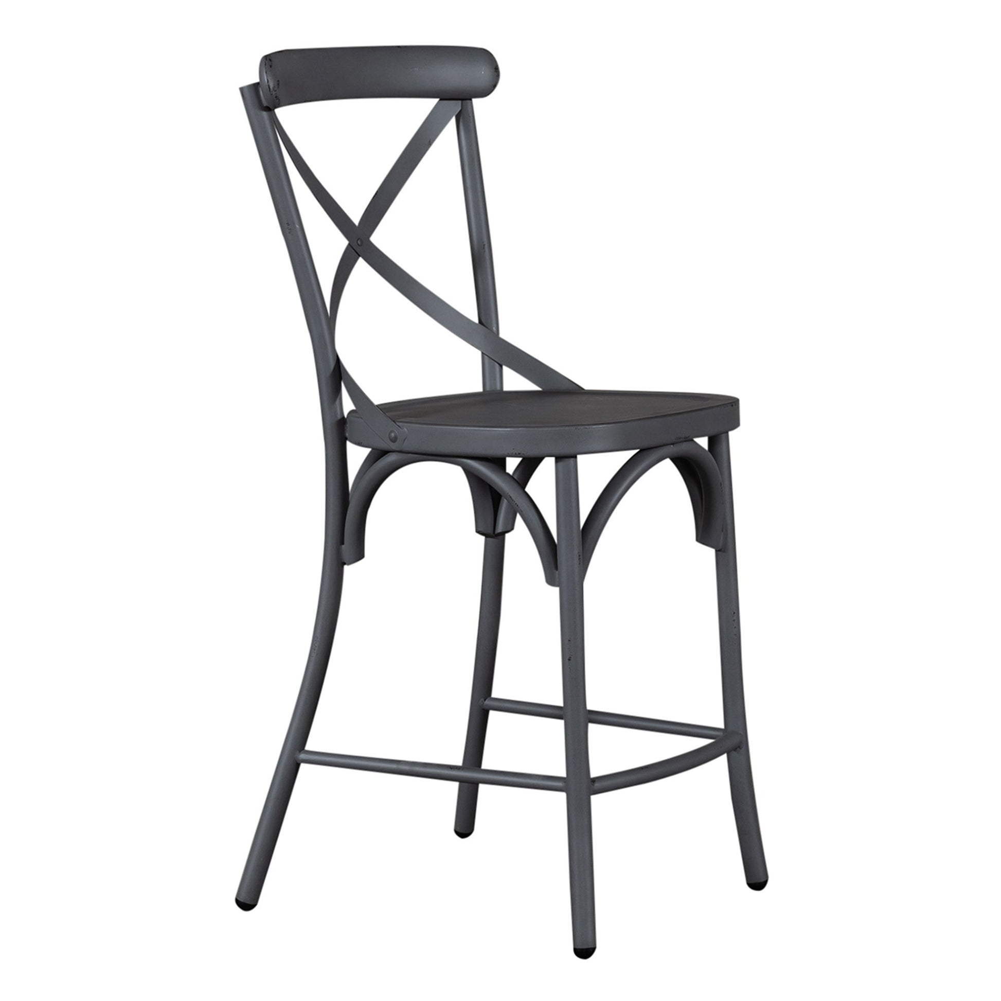 Vintage Series - X Back Counter Chair - Gray - Hornell Furniture Outlet