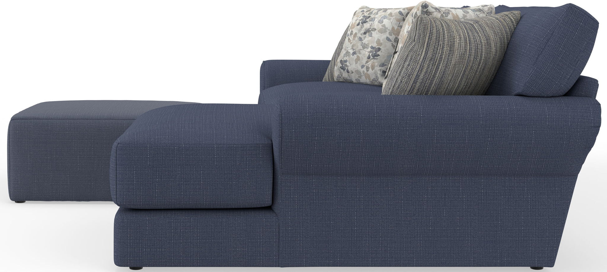 Cape May - Sofa Chaise With Comfort Coil Seating, 41" Cocktail Ottoman And 5 Accent Pillows Included - Hornell Furniture Outlet