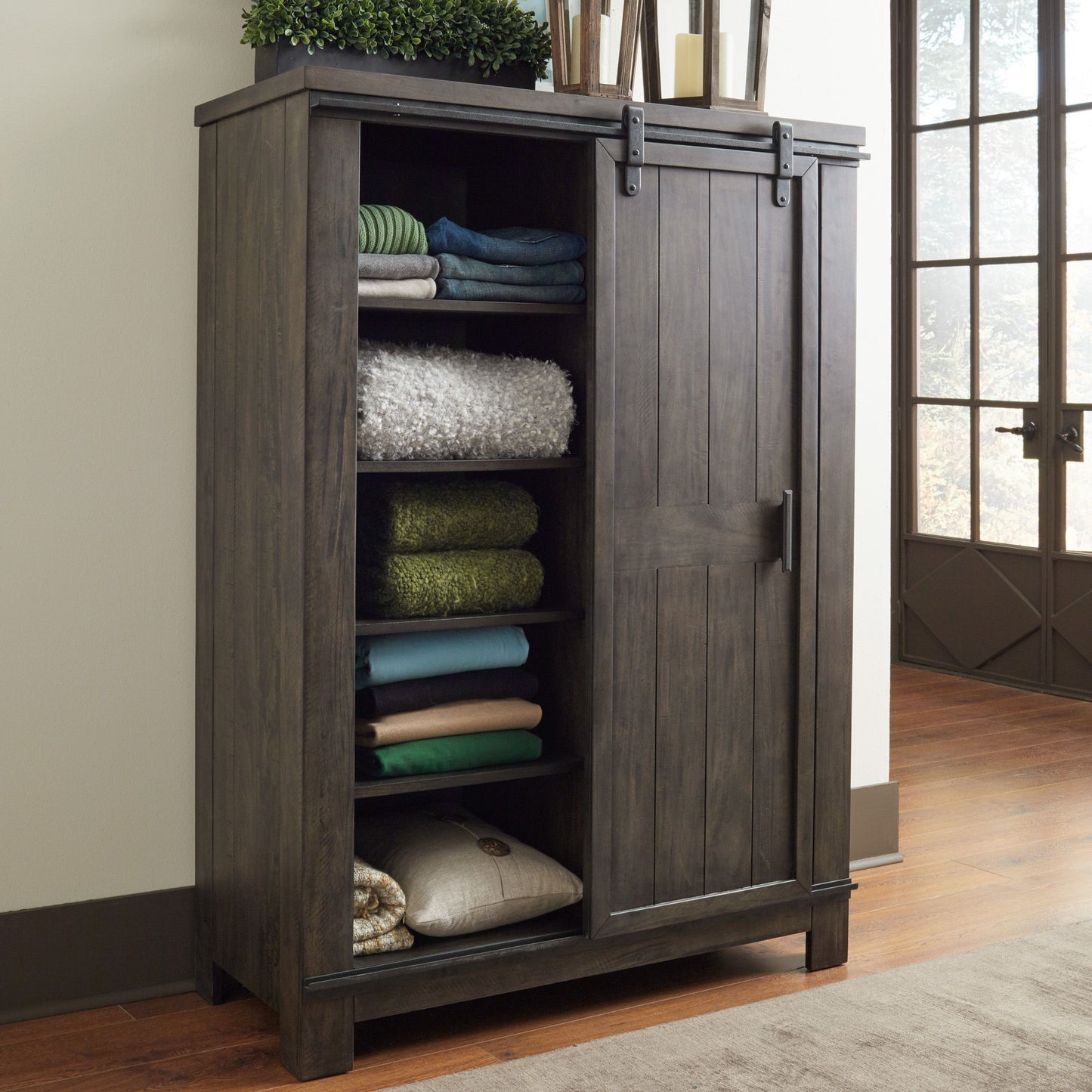 Thornwood Hills - Sliding Door Chest - Dark Brown - Hornell Furniture Outlet