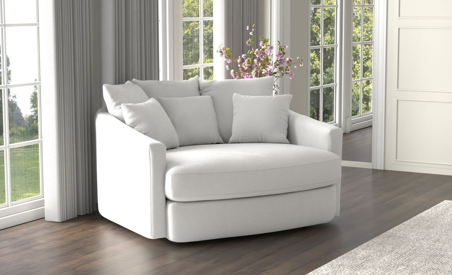 Matty - Round Accent Cuddle Chaise - Hornell Furniture Outlet