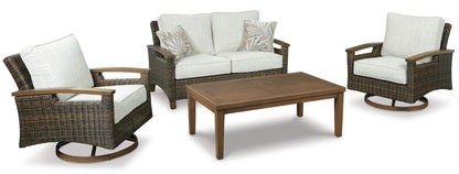 Paradise Trail - Loveseat w/Cushion - Medium Brown - Hornell Furniture Outlet