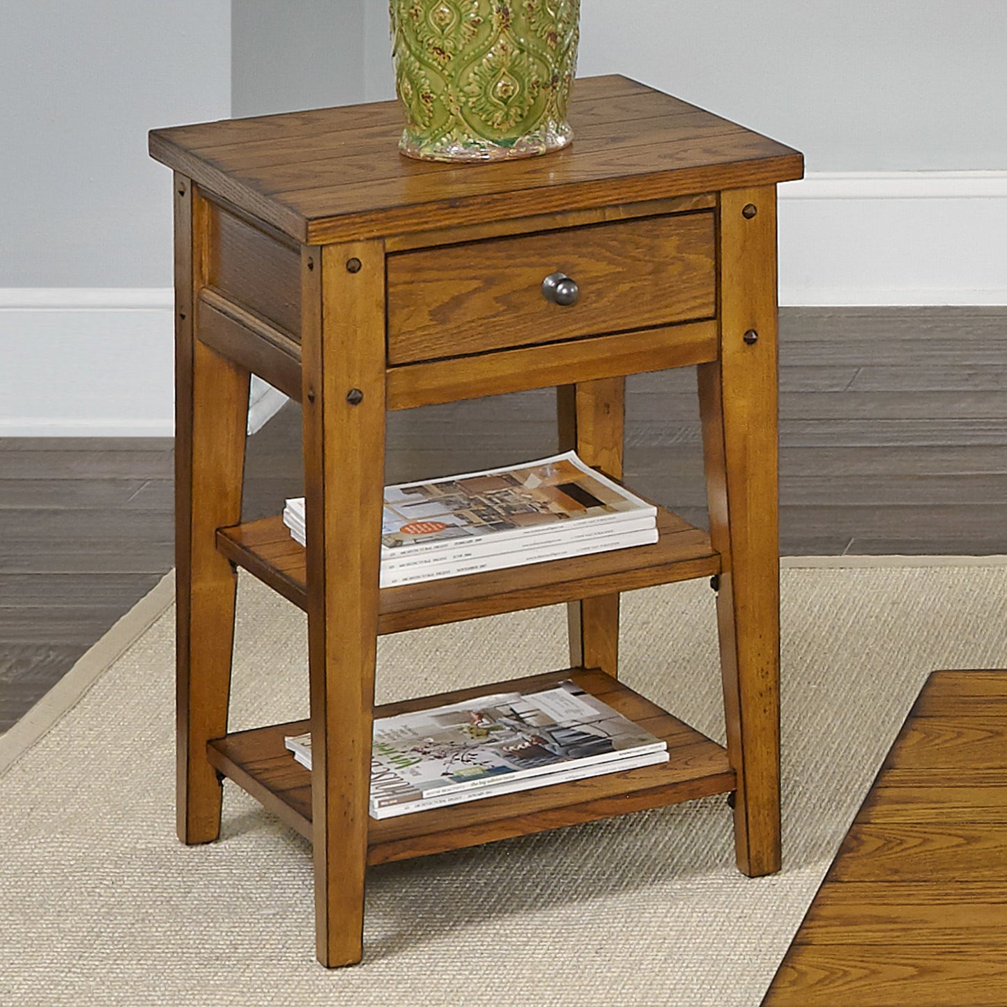 Lake House - Chair Side Table - Hornell Furniture Outlet